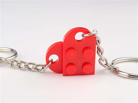 Lego Heart Keyring Keychain For Couples Gift Pouch Etsy