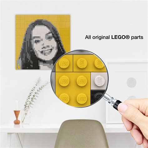 Lego Mosaic Portrait 15 X15 With Original Lego Bricks Diy