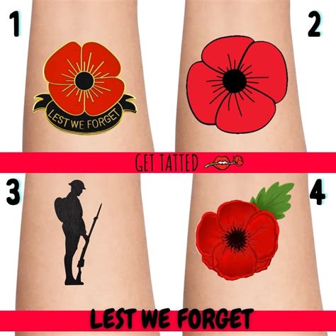 Lest We Forget Tattoo Small