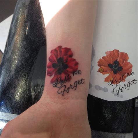 Lest We Forget Tattoo Writing