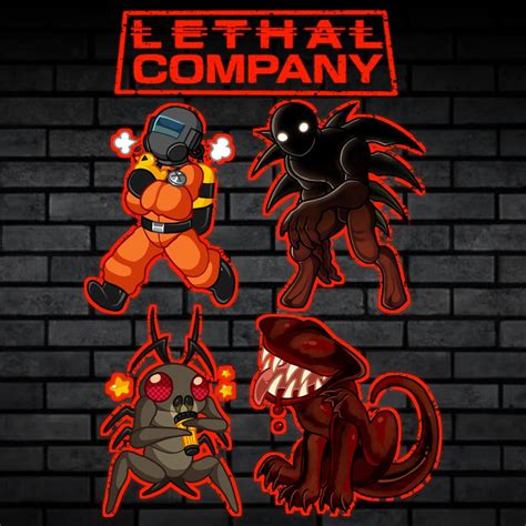 Lethal Company Keychains Stickers Employee Bracken Hoarding Bug