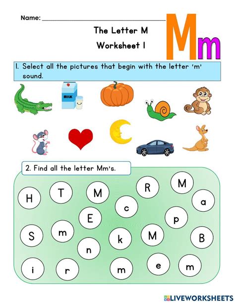 Letter M Worksheets Pdf