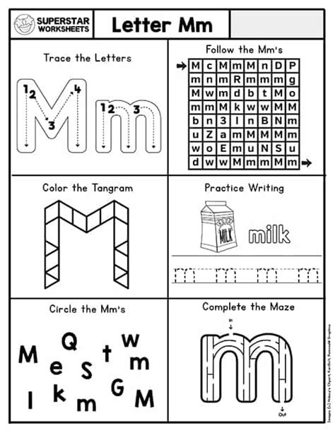 Letter M Worksheets Superstar Worksheets