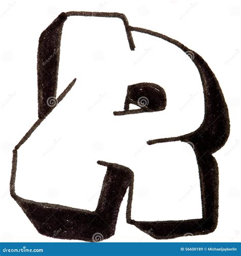 Letter R In Graffiti Style