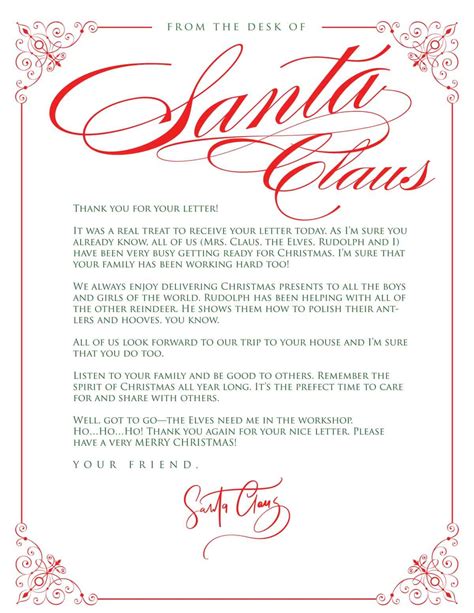 5 Free Printable Letters from Santa Templates