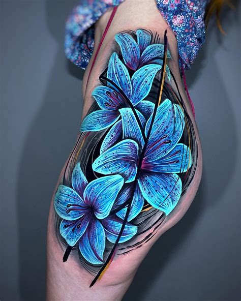 Lilies Hip Tattoo