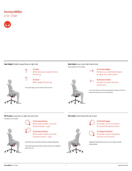 Lino Chair Adjustment Guide Herman Miller Nbs Source