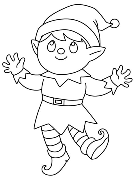 Little Christmas Elf Coloring Page Download Print Or Color Online