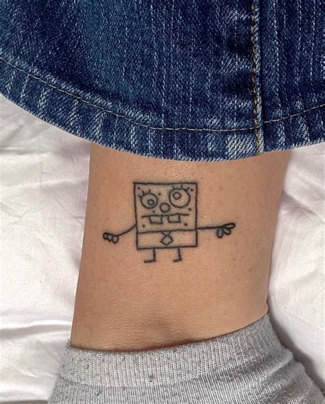 Log In Spongebob Tattoo Cartoon Tattoos Creative Tattoos