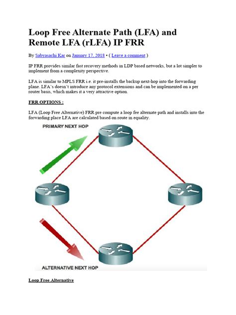 Loop Free Alternate Path Pdf Networking Multiprotocol Label Switching