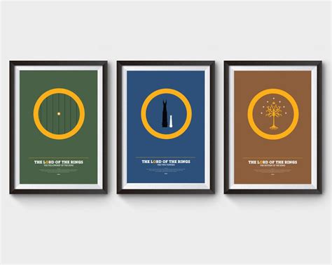 Lord Of The Rings Collection Of 3 A3 A4 Movie Poster Film Poster