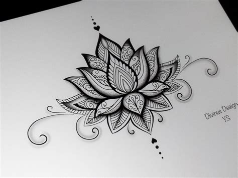 Lotus Mandala Tattoo Stencil