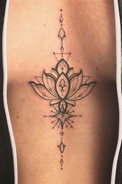 Lotus Mandala Tattoo Under Breast