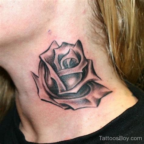 Lovely Rose Tattoo On Neck Tattoos Designs