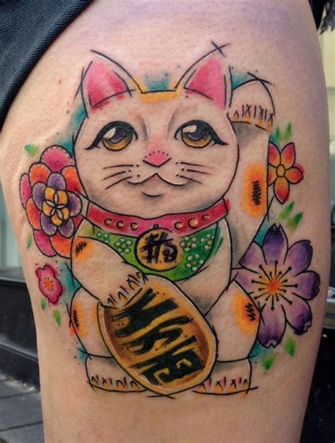 Lucky Cat Tattoo Designs for Good Fortune