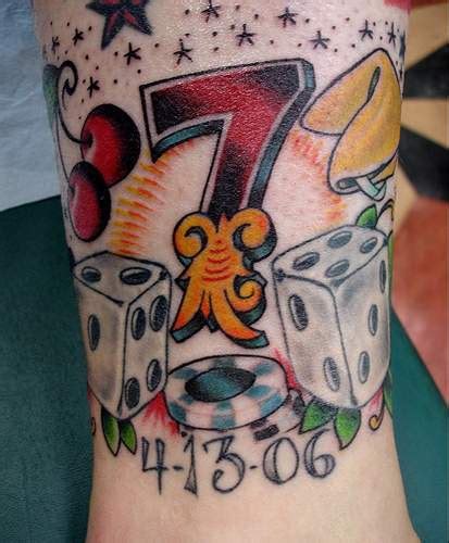 Lucky Number Seven Coloured Tattoo Tattooimages Biz