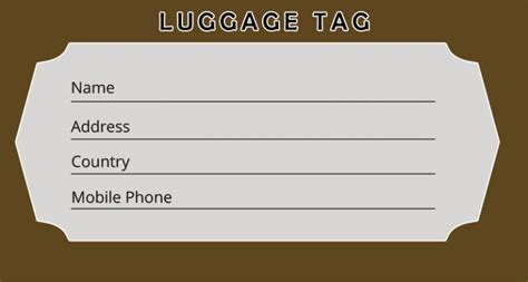 Luggage Label Template Free Download Parahyena