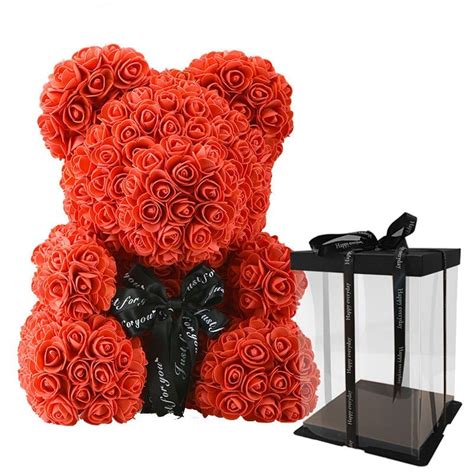 Luxury Rose Bear With Gift Box 25Cm Best Gift Idea For Valentine S Day