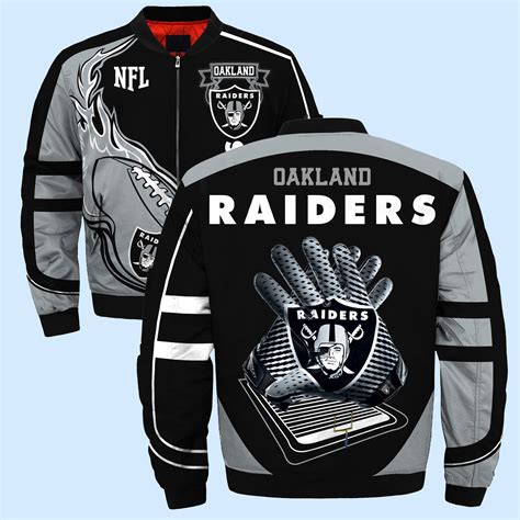 M4 023 Oakland Raiders Nfl Apparel Gift For Fans Bomber Etsy