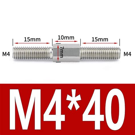 M4 M16 Double End Studs Bolt Left And Right Thread Screw Rod 304