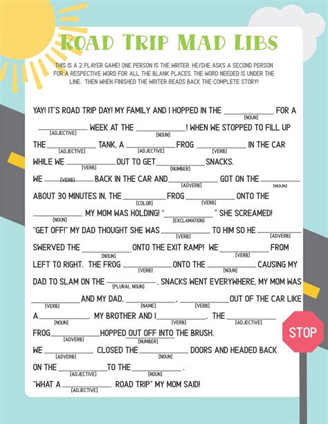 Mad Libs Printable Sheets