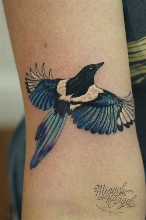 Magpie Tattoo Flower Wrist Tattoos Body Art Tattoos