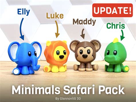 Make Of Minimals Safari Pack Cute Tiny Animal Figures Elephant Lion