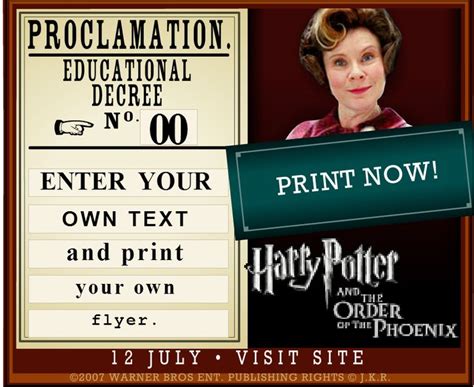 Make Your Own Harry Potter Proclamation Sign On My Computer The