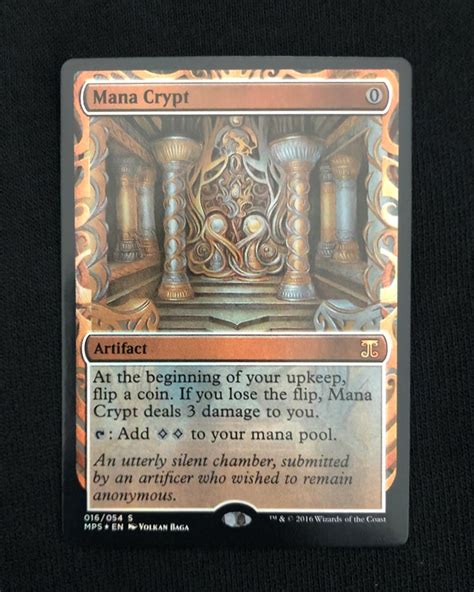 Mana Crypt Foil Masterpiece Mtg Proxy Kaladesh Invention Proxy Mtg