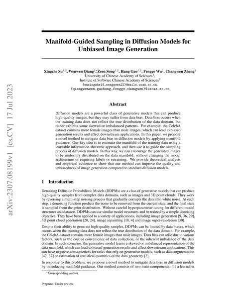 Manifold Guided Sampling In Diffusion Models For Unbiased Image