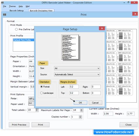 Manual Print Settings To Adjust Margins Howtobarcode