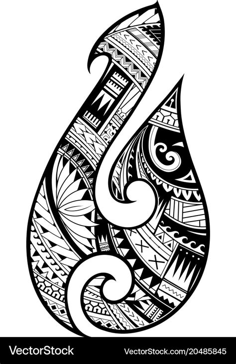 Maori Style Tattoo Aboriginal Fish Hook Symbol Stock Vector