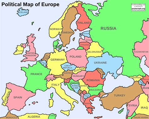 5 Printable Maps of Europe