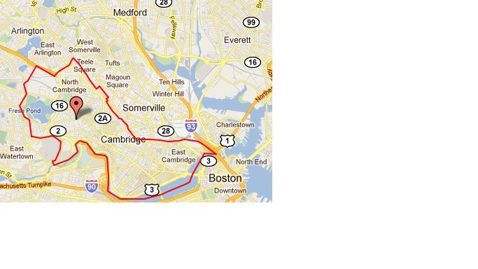 Map Of Cambridge Massachusetts With Boundary Lines To Replicate This