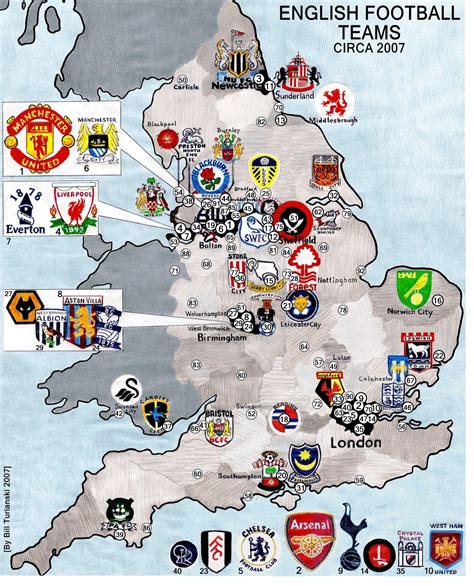 Map Of England Soccer Teams System Map Explorando A Cultura E A Arte