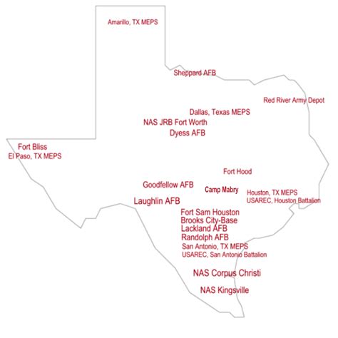 Map Of Texas Military Bases Real Map