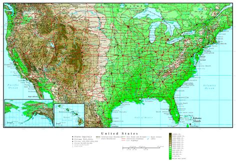 Map Of Usa Driving Routes Topographic Map Of Usa With States