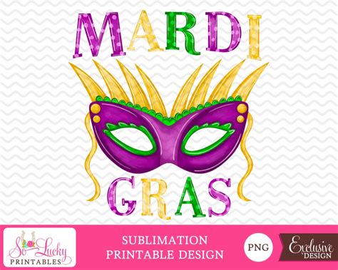 Mardi Gras Mask Printable Sublimation Products Swak Embroidery