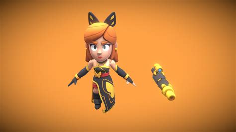 Mariposa Piper T Pose Brawl Stars Download Free 3D Model By Shertiku