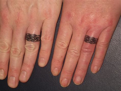 Matching Celtic Wedding Rings Bands Fingers Irish Street Tattoo