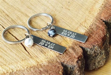 Matching Couple Keychains Couple Keychains Set Anniversary Etsy