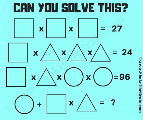 Math Brain Teasers For Adults