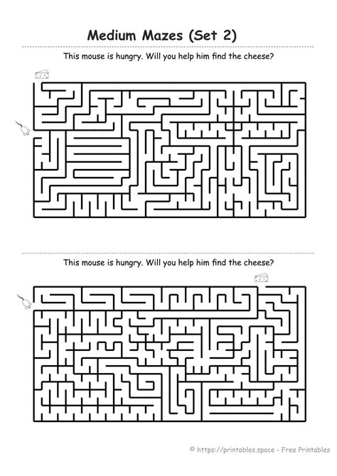 Medium Printable Mazes Set 2 Free Printables