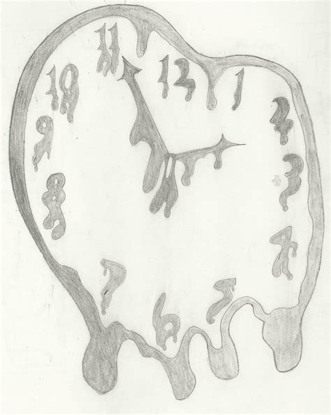 Melting Clock Drawing At Getdrawings Free Download