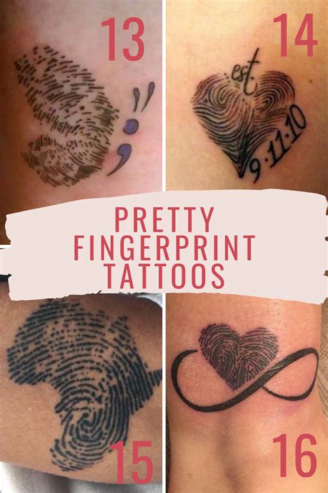 Memorial Fingerprint Tattoo Designs