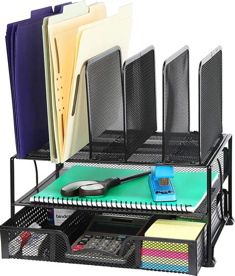 Mesh Desk Organizer With Sliding Drawer Storables