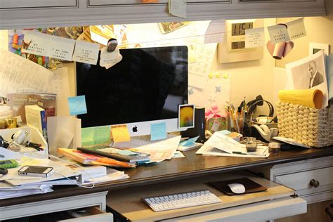 Messy Home Office Desk