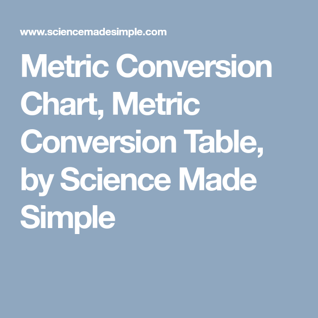 Metric Conversion Science Made Simple