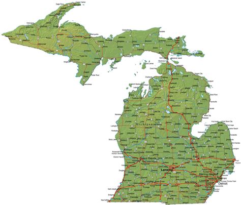 Michigan State Map Printable Version