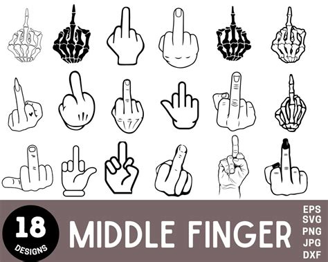 Middle Finger Silhouette Svg Free